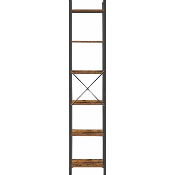 Petter bokhylla 40 x 187,5 cm - Brun/svart