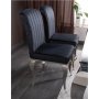 Matstol svart sammet med kromade ben
