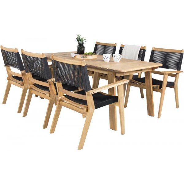 Malmby Matgrupp (180x90) - Natur - 6 Stolar