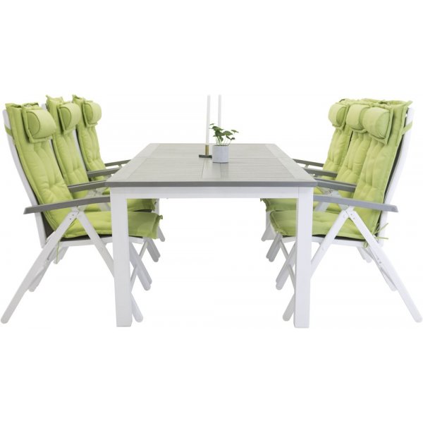 Sittdyna 5:pos med rygg & huvudkudde  Lime