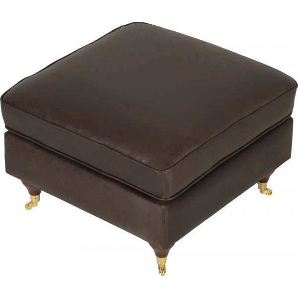 Fotpall i vintagebrunt konstl�der - Howard watford
