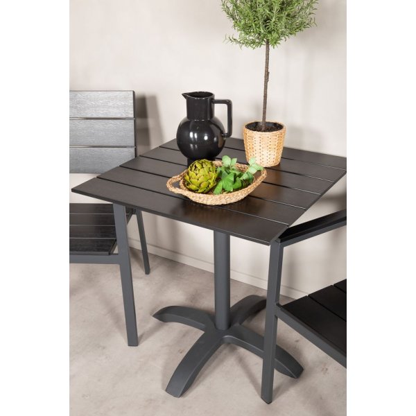 Garnviken Matgrupp (70x70) - Svart - 2 Stolar