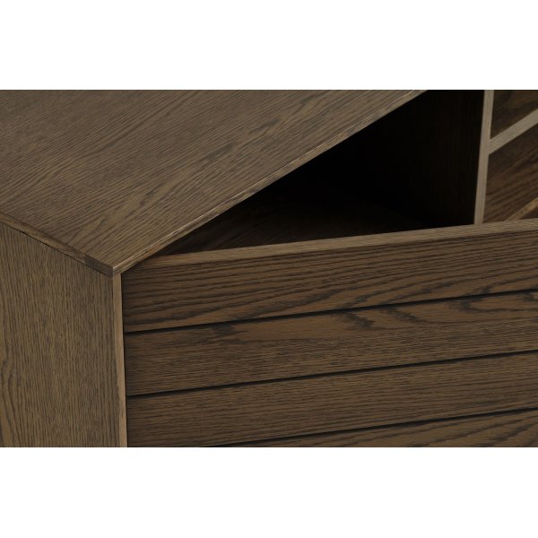 Inez tv-b�nk i brunoljad ek - Bredd 120 cm