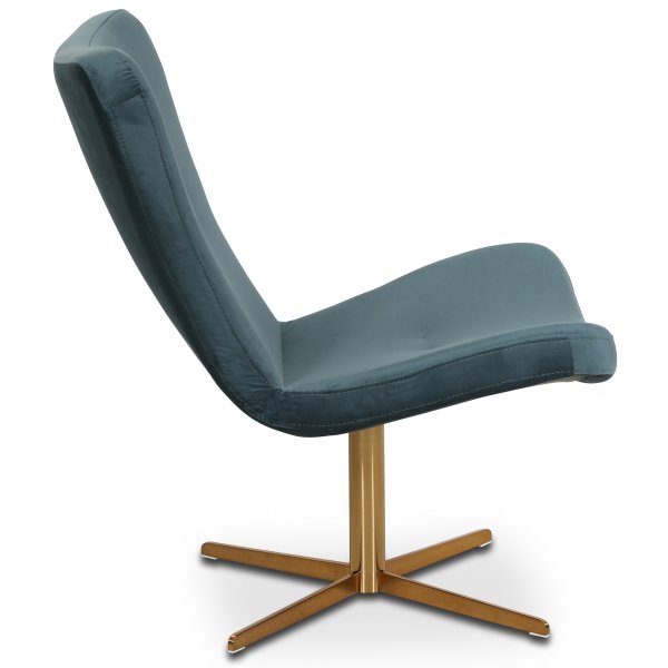 Tulpan designf�t�lj - Petrol (Sammet) / M�ssing