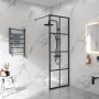 Duschv�gg 80x210cm | 6mm s�kerhetsglas | Svarta profiler