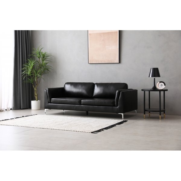 Soffa 3-sits svart PU - Cansas Soffa 3-sits svart PU - Cansas