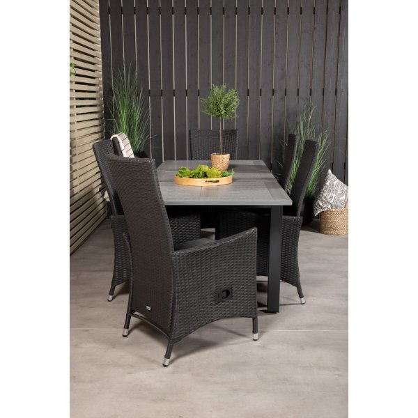 Ekenäs Matgrupp (152x90) - Svart/Grå - 6 Stolar Ekenäs Matgrupp (152x90) - Svart/Grå - 6 Stolar