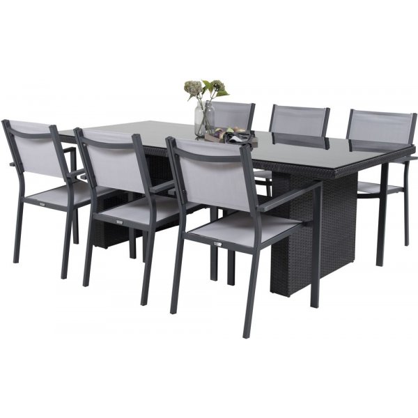 Järnsta Matgrupp (200x100) - Svart - 6 Stolar Järnsta Matgrupp (200x100) - Svart - 6 Stolar