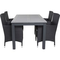 Ekenäs Matgrupp (152x90) - Svart/Grå - 4 Stolar Ekenäs Matgrupp (152x90) - Svart/Grå - 4 Stolar