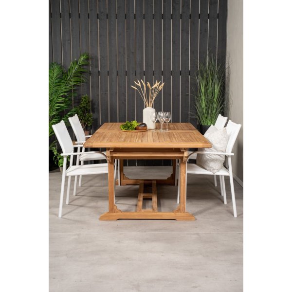 Bjuråker Matgrupp (195x110) - Vit/Natur - 4 Stolar Bjuråker Matgrupp (195x110) - Vit/Natur - 4 Stolar