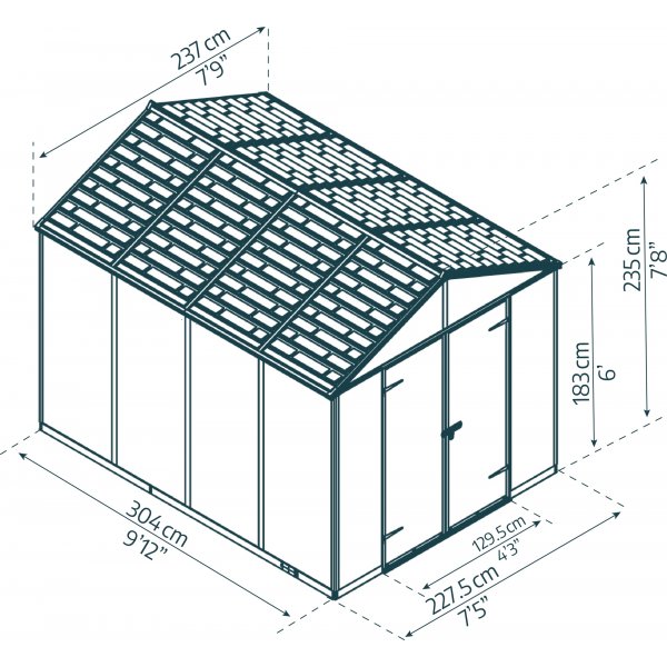 Canopia Rubicon Ultrahållbar Redskapsbod 7,2 m² - Mörkgrå Canopia Rubicon Ultrahållbar Redskapsbod 7,2 m² - Mörkgrå