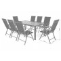 Utematgrupp Ibiza bord 185cm + 8 stolar - Svart
