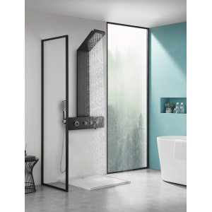 Duschpanel Sylvana  svart rostfritt stl