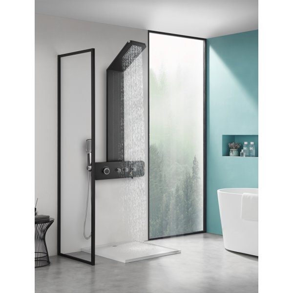 Duschpanel Sylvana  svart rostfritt stl