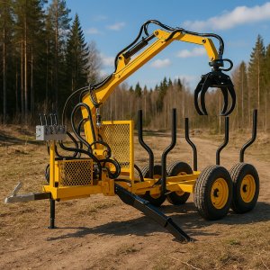 Brændetrailer med løftekran - Max. løftekapacitet 300 kg Brændetrailer med løftekran - Max. løftekapacitet 300 kg