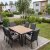 Utem�bler matgrupp 6 stolar gr�brun 160 cm aluminium polywood