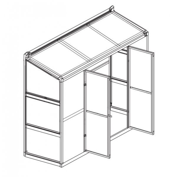Seinäkasvihuone Atlas - 1,3 m² + Kasvihuoneen siivous Seinäkasvihuone Atlas - 1,3 m² + Kasvihuoneen siivous
