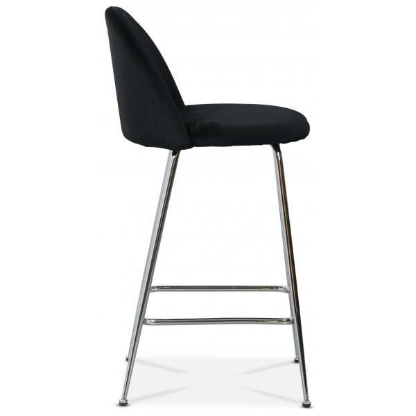 Art Velvet barstol - Svart sammet / Krom