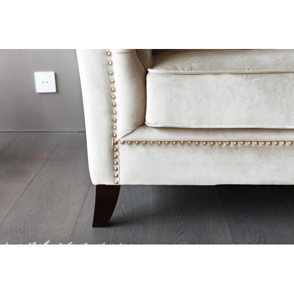 F�t�lj chesterfield beige sammet - Milton