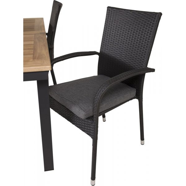 Dotorp Matgrupp (160x90) - Svart/Natur - 4 Stolar