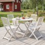 Havespises�t med foldbart hvidt bord og 4 stole - FSC tr� + M�belpleje
