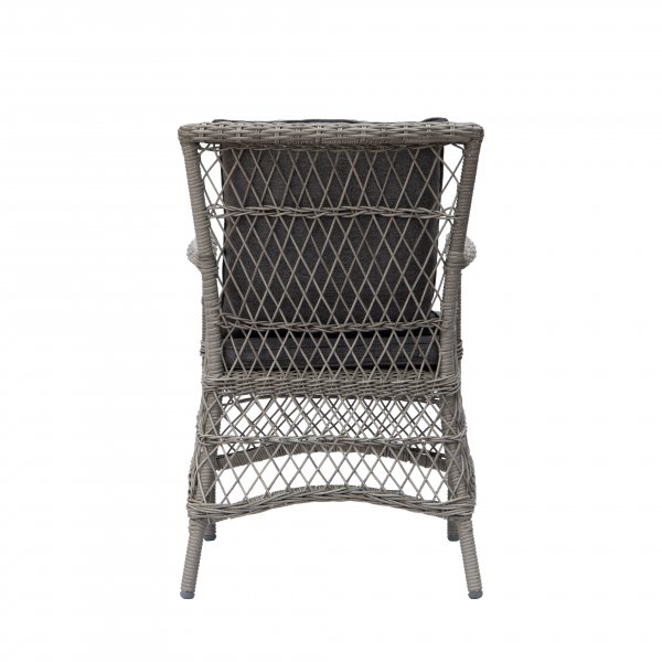 Provence-ulkotuoli harmaata synteettistä rottinkia + Tekstiilien kyllästäminen ulkokalusteisiin Provence-ulkotuoli harmaata synteettistä rottinkia + Tekstiilien kyllästäminen ulkokalusteisiin