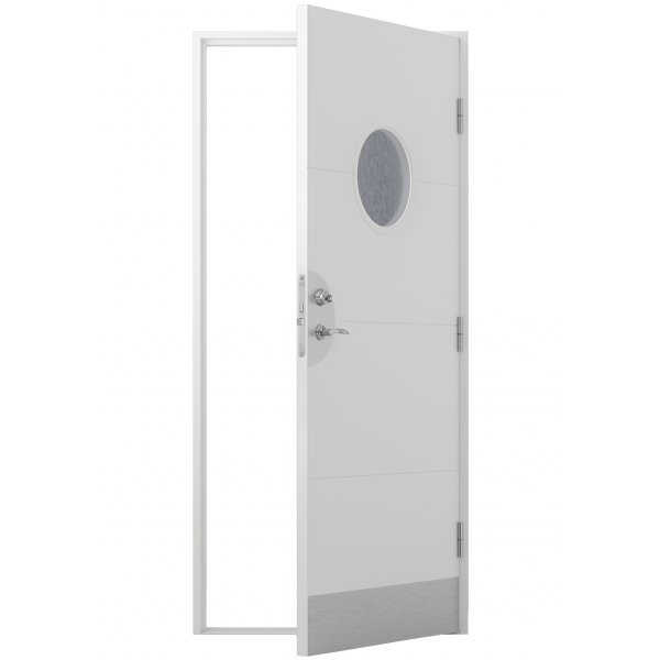 Ytterdörr Emilia - med runt glas Ytterdörr Emilia - med runt glas