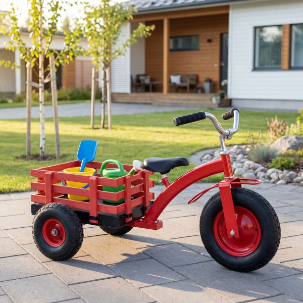 Trehjuling för Barn med Släp | Luftgummihjul | Justerbart Styre | 3–6 år Trehjuling för Barn med Släp | Luftgummihjul | Justerbart Styre | 3–6 år