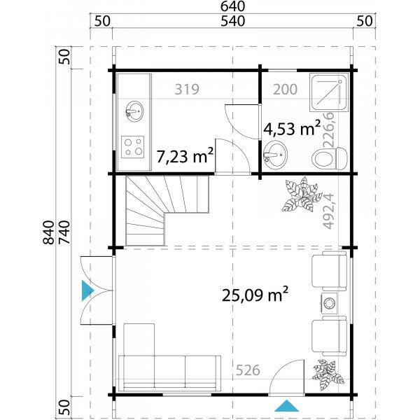 Ferienhaus Mattis B - 42,5 m² Ferienhaus Mattis B - 42,5 m²