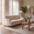 Beige 3-sits soffa 210 cm bred med m�ssingshjul - Howard Watford Deluxe