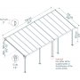 Canopia Olympia Balkontag i aluminium 3 x 7,5 - Mrkegr/klart glas