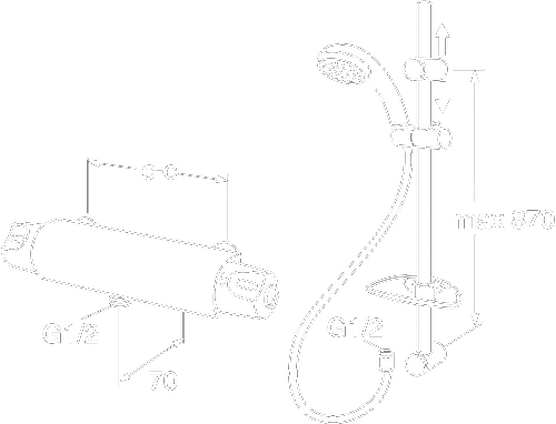Gustavsberg Nautic termostat brusebadsst 160 c-c
