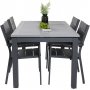 Ekens Spisegruppe (152x90) - Sort/Gr - 4 Stole
