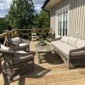 Kundbild Menton soffgrupp för utomhus - Bord, fåtöljer och 3-sits soffa: Toppenfin sittgrupp