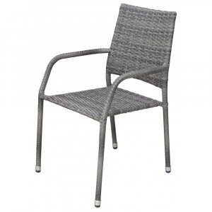 Ida stapelbar utestol i gr� konstrotting - tr�dg�rdsstol utomhus