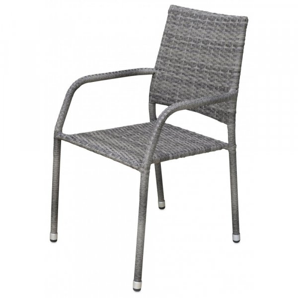 Ida stapelbar utestol i gr� konstrotting - tr�dg�rdsstol utomhus