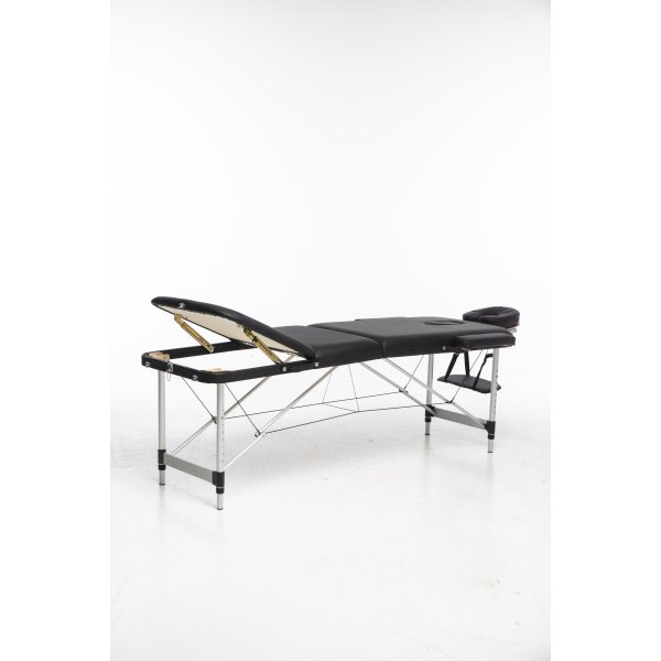 Massageb�nk med metallben - 3 zoner - Svart