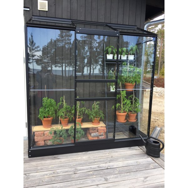 Wandgewächshaus Pluto - 1,3 m² + Gewächshausreinigung Wandgewächshaus Pluto - 1,3 m² + Gewächshausreinigung