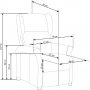 Reclinerf�t�lj i bl�tt tyg
