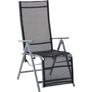 positionsstol aluminium utomhus 81x56x112 cm justerbar trädgårdsstol