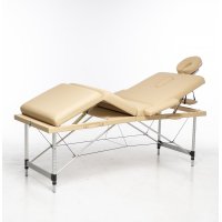 Massagebänk med metallben - 4 zoner - Beige