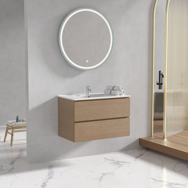 Badrumsmöbler Milan 80 cm - Ljust trä Badrumsmöbler Milan 80 cm - Ljust trä