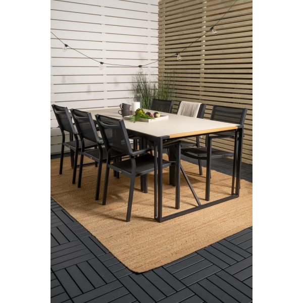 Tornsborg Matgrupp (200x100) - Svart/Grå - 6 Stolar Tornsborg Matgrupp (200x100) - Svart/Grå - 6 Stolar