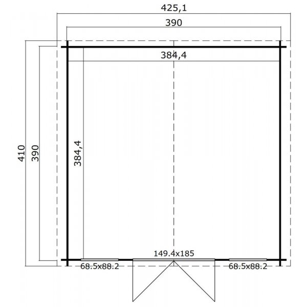 Attefallshus Ulla D 15,2 m² Attefallshus Ulla D 15,2 m²