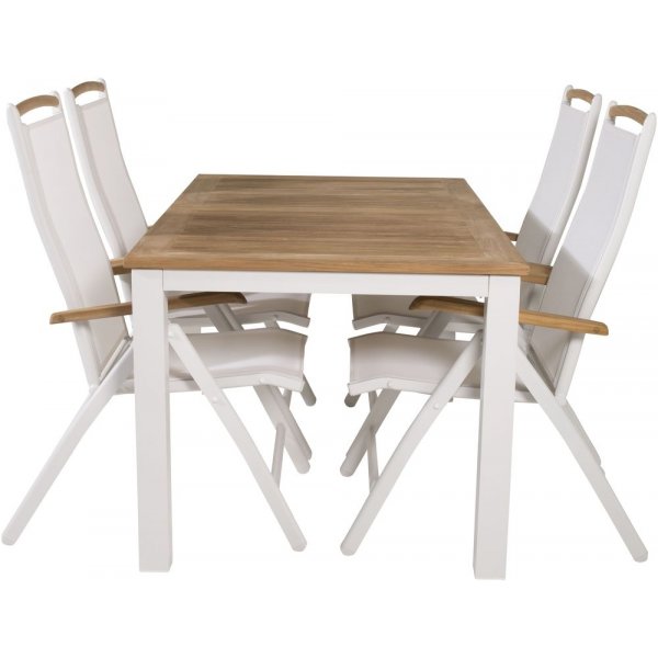 Dotorp Matgrupp (160x90) - Vit/Natur - 4 Stolar