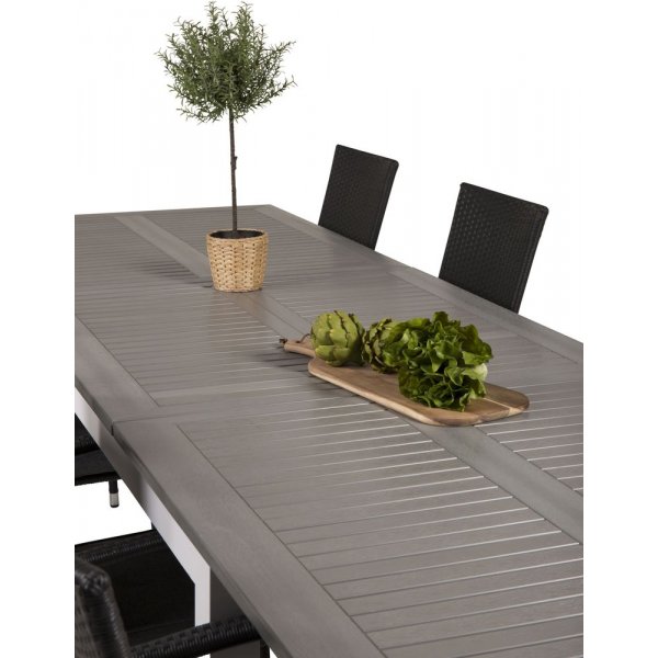 Eken�s Matgrupp (224x100) - Svart/Gr�/Vit - 8 Stolar