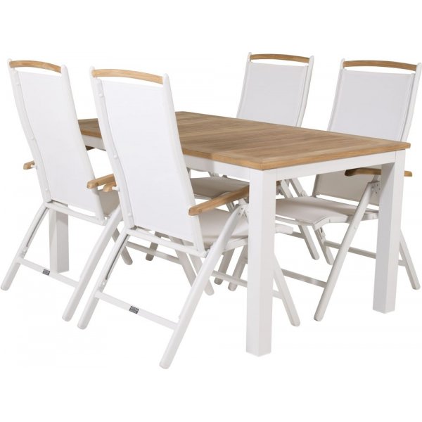 Dotorp Matgrupp (160x90) - Vit/Natur - 4 Stolar