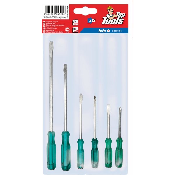 Skruvmejselsats, 6 delar (grn)