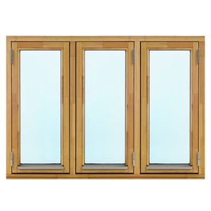 Läs mer om 2-glasfönster Trä utåtgående - 3-Luft - Omålat - U-värde 1.3 - Klarglas, 14x5 - Tvåglasfönster, Fönster