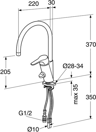 Gustavsberg Nautic k�ksblandare , h�g pip, med avst�ngning
